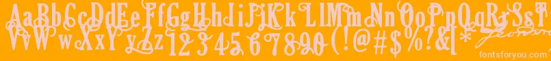 Areson Font – Pink Fonts on Orange Background