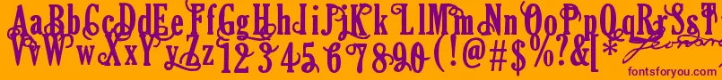 More about Areson Font Areson Font – Purple Fonts on Orange Background