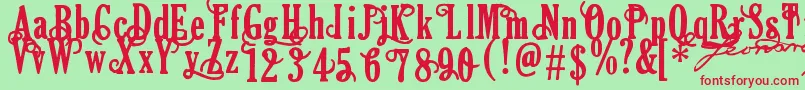 Areson Font – Red Fonts on Green Background