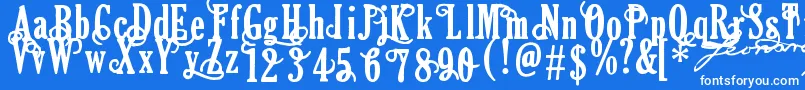 フォントAreson – 青い背景に白い文字