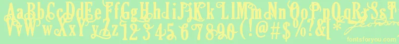 Areson Font – Yellow Fonts on Green Background