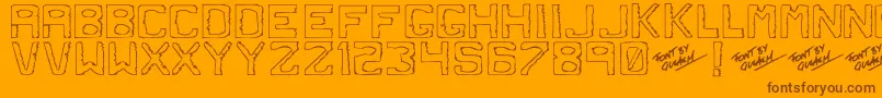 Czcionka DirtyDung – brązowe czcionki na pomarańczowym tle