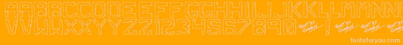 フォントDirtyDung – オレンジの背景にピンクのフォント