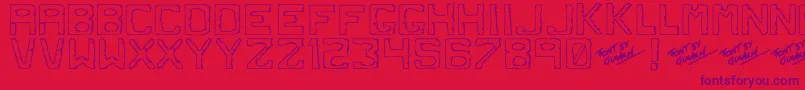DirtyDung Font – Purple Fonts on Red Background