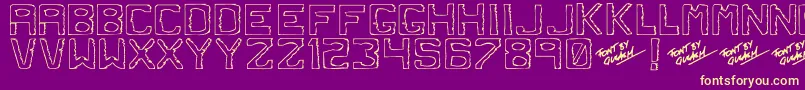 DirtyDung Font – Yellow Fonts on Purple Background