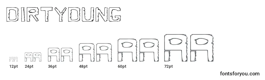 DirtyDung Font Sizes