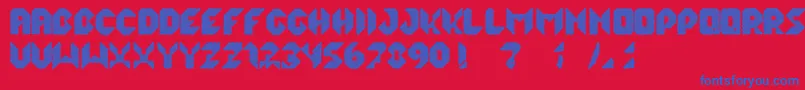 LalekHex Font – Blue Fonts on Red Background