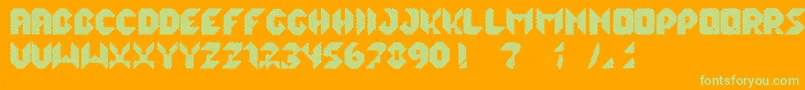 LalekHex-Schriftart – Grüne Schriften auf orangefarbenem Hintergrund