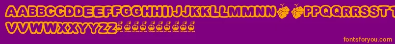 FontsBombILoveGrapes Font – Orange Fonts on Purple Background