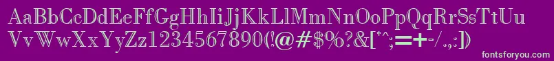 ObodoniOpen Font – Green Fonts on Purple Background