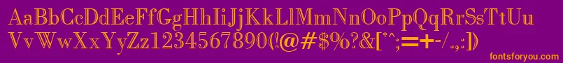 ObodoniOpen Font – Orange Fonts on Purple Background