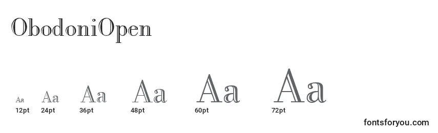 ObodoniOpen Font Sizes
