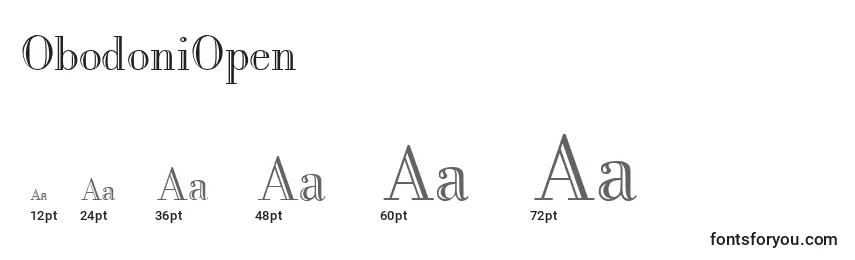 Größen der Schriftart ObodoniOpen