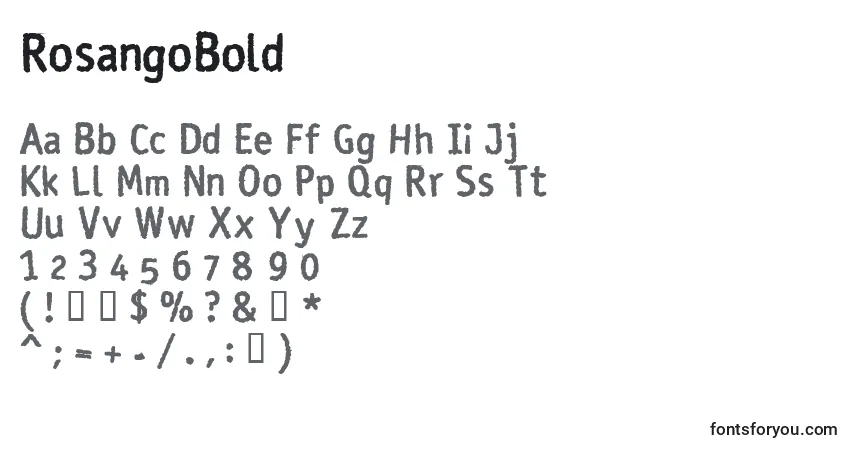 Schriftart RosangoBold – Alphabet, Zahlen, spezielle Symbole