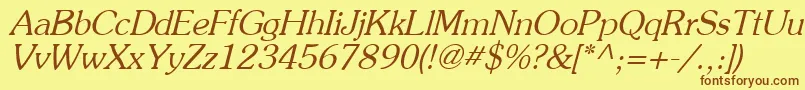 Шрифт AgpresquireOblique – коричневые шрифты на жёлтом фоне