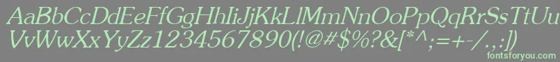 AgpresquireOblique Font – Green Fonts on Gray Background