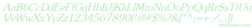 AgpresquireOblique-Schriftart – Grüne Schriften auf weißem Hintergrund