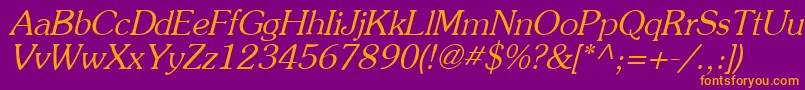 AgpresquireOblique Font – Orange Fonts on Purple Background