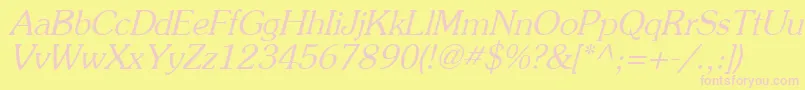 AgpresquireOblique Font – Pink Fonts on Yellow Background