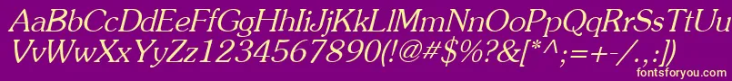 AgpresquireOblique Font – Yellow Fonts on Purple Background