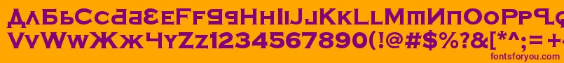 KremlinSamovarExtraBold-fontti – violetit fontit oranssilla taustalla