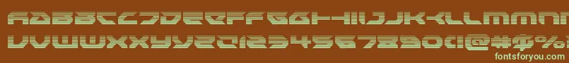 Royalsamuraigrad-fontti – vihreät fontit ruskealla taustalla
