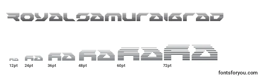 Размеры шрифта Royalsamuraigrad