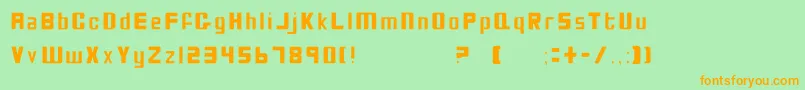 BioDiscThin Font – Orange Fonts on Green Background