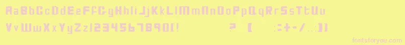 BioDiscThin Font – Pink Fonts on Yellow Background