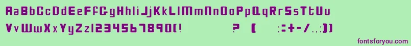 BioDiscThin Font – Purple Fonts on Green Background