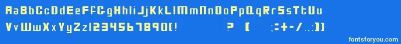 BioDiscThin Font – Yellow Fonts on Blue Background