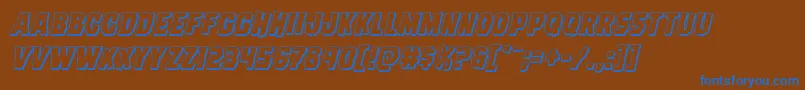 Dreadringer3Dital Font – Blue Fonts on Brown Background