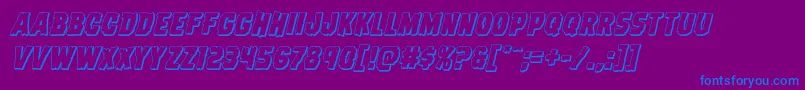 Dreadringer3Dital Font – Blue Fonts on Purple Background