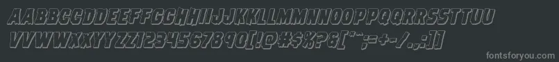 Dreadringer3Dital Font – Gray Fonts on Black Background