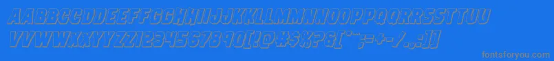 Dreadringer3Dital-Schriftart – Graue Schriften auf blauem Hintergrund