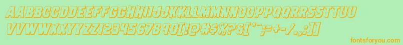 Dreadringer3Dital Font – Orange Fonts on Green Background