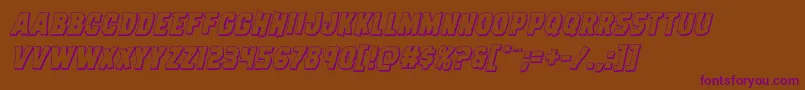 Dreadringer3Dital-Schriftart – Violette Schriften auf braunem Hintergrund