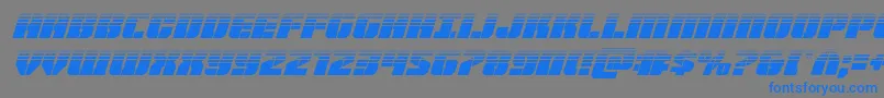 Warpthrusterhalfital Font – Blue Fonts on Gray Background