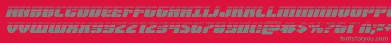 Warpthrusterhalfital-Schriftart – Graue Schriften auf rotem Hintergrund