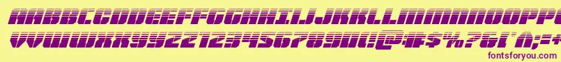 Warpthrusterhalfital Font – Purple Fonts on Yellow Background