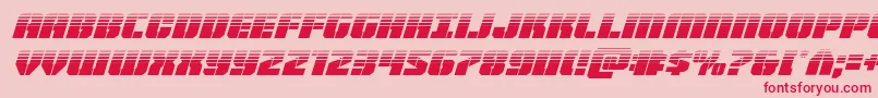 フォントWarpthrusterhalfital – ピンクの背景に赤い文字
