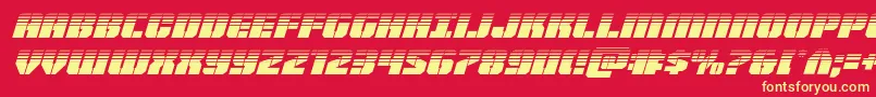 Шрифт Warpthrusterhalfital – жёлтые шрифты на красном фоне