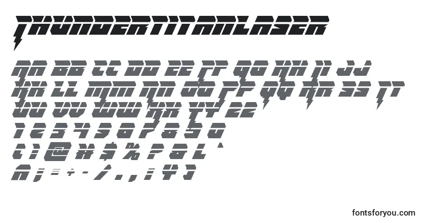 Thundertitanlaser Font – alphabet, numbers, special characters