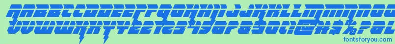 Thundertitanlaser-Schriftart – Blaue Schriften auf grünem Hintergrund