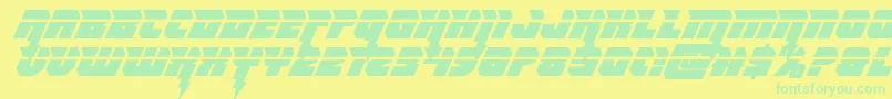 Thundertitanlaser-fontti – vihreät fontit keltaisella taustalla