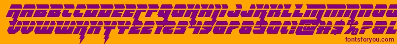 Thundertitanlaser-fontti – violetit fontit oranssilla taustalla
