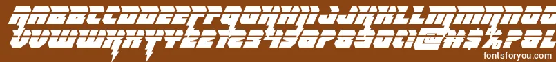 フォントThundertitanlaser – 茶色の背景に白い文字