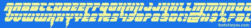 フォントThundertitanlaser – 黄色の文字、青い背景