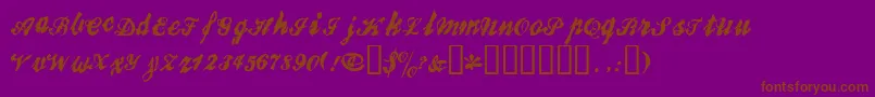 Brokr-Schriftart – Braune Schriften auf violettem Hintergrund