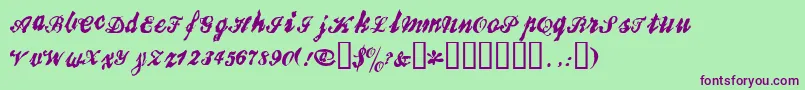 Brokr Font – Purple Fonts on Green Background